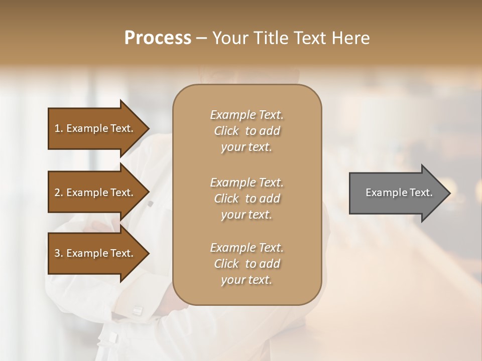 A Chef Standing In Front Of A Counter With His Arms Crossed PowerPoint Template