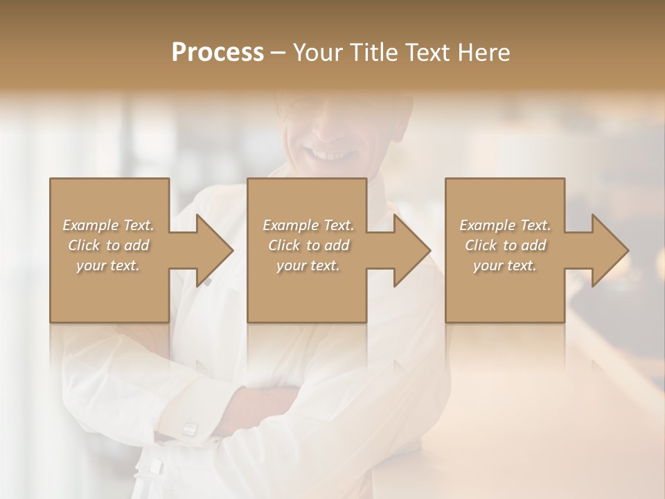 A Chef Standing In Front Of A Counter With His Arms Crossed PowerPoint Template