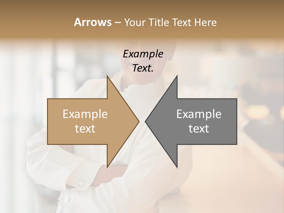 A Chef Standing In Front Of A Counter With His Arms Crossed PowerPoint Template