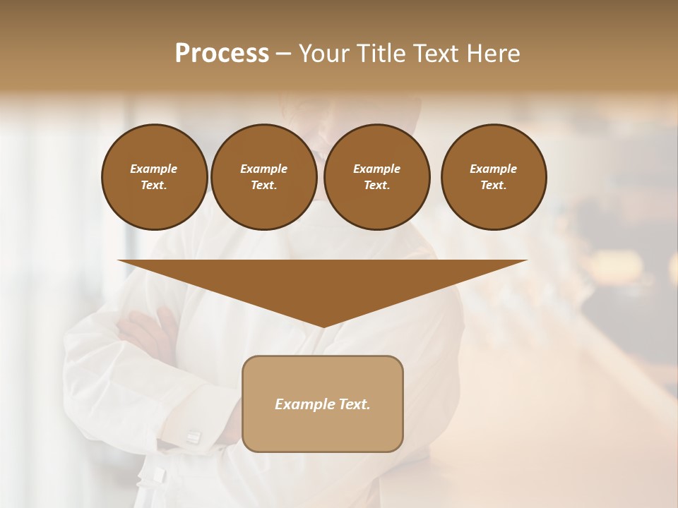 A Chef Standing In Front Of A Counter With His Arms Crossed PowerPoint Template