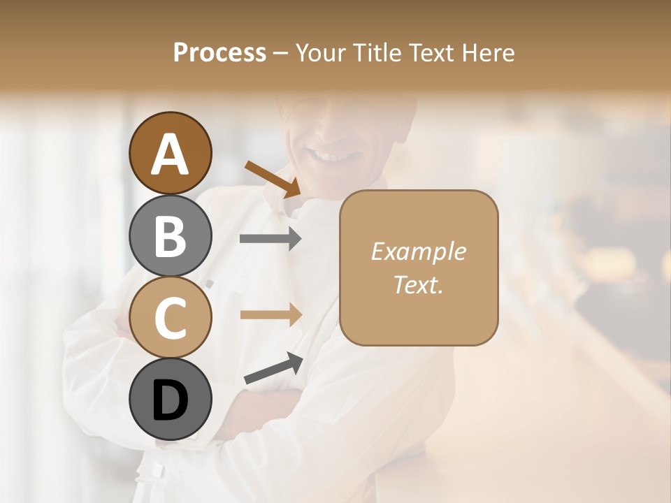 A Chef Standing In Front Of A Counter With His Arms Crossed PowerPoint Template