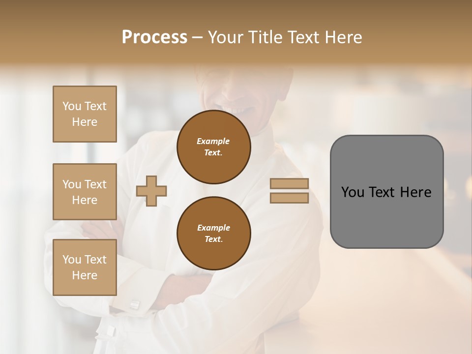 A Chef Standing In Front Of A Counter With His Arms Crossed PowerPoint Template