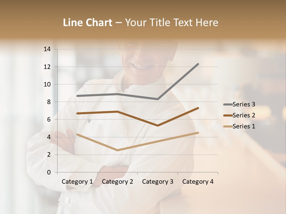 A Chef Standing In Front Of A Counter With His Arms Crossed PowerPoint Template