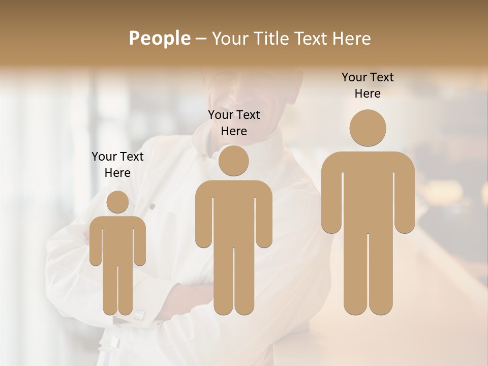 A Chef Standing In Front Of A Counter With His Arms Crossed PowerPoint Template