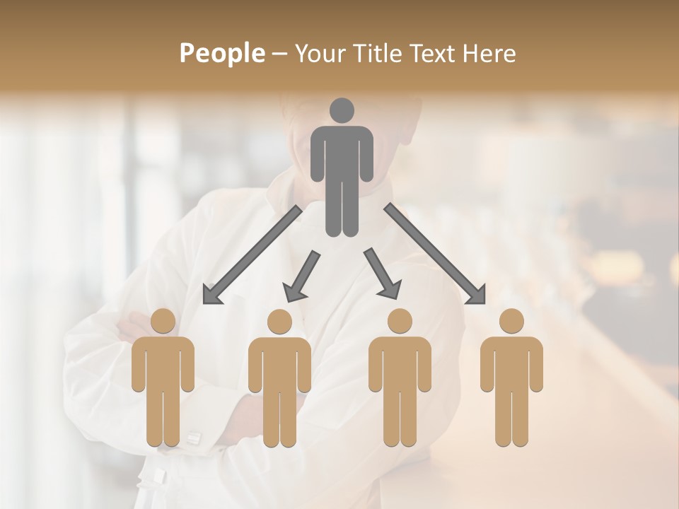 A Chef Standing In Front Of A Counter With His Arms Crossed PowerPoint Template