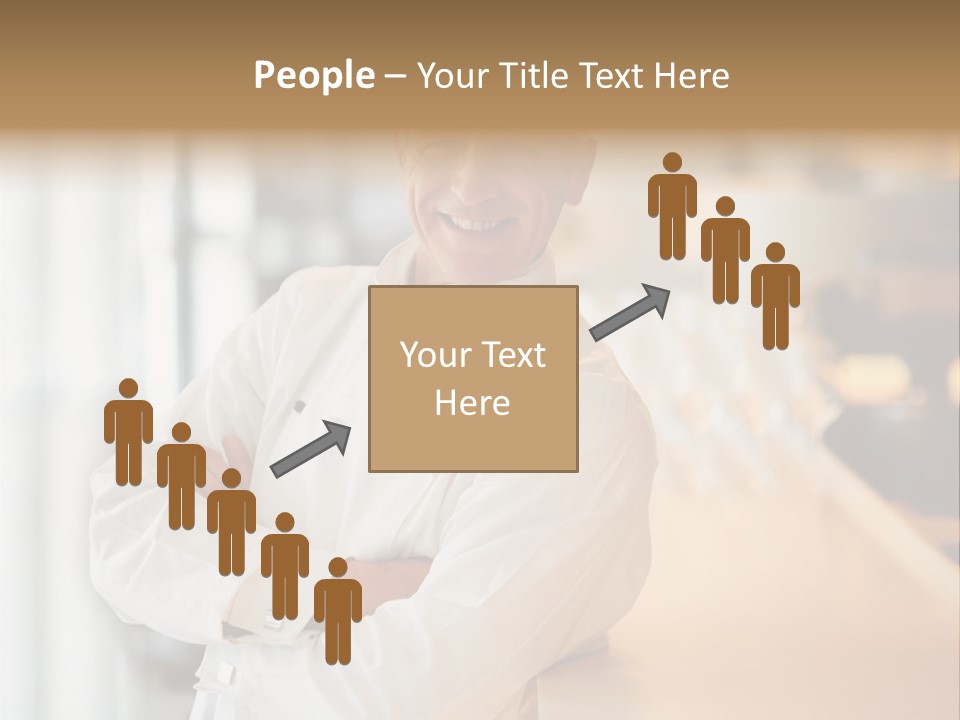 A Chef Standing In Front Of A Counter With His Arms Crossed PowerPoint Template