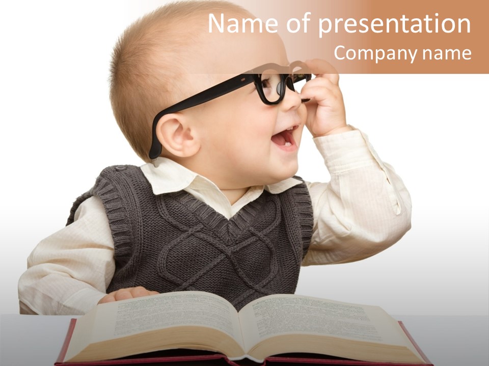 Small Portrait Happy PowerPoint Template