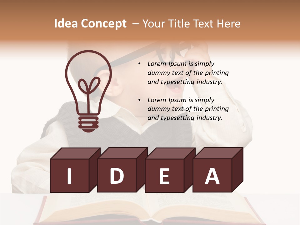 Small Portrait Happy PowerPoint Template