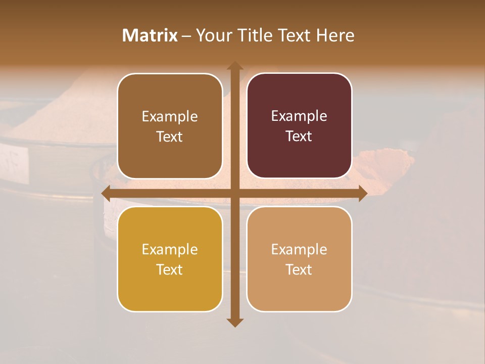 A Group Of Buckets Filled With Different Colored Spices PowerPoint Template