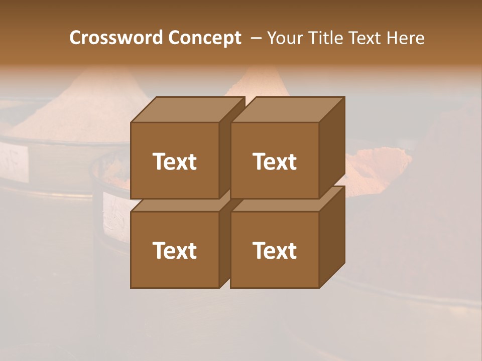A Group Of Buckets Filled With Different Colored Spices PowerPoint Template