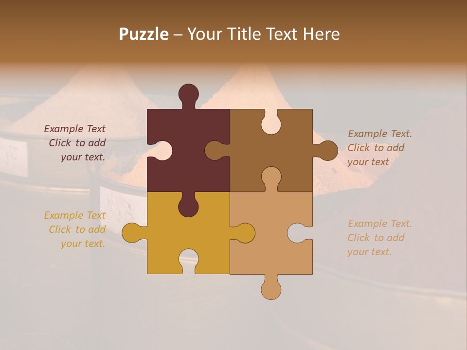 A Group Of Buckets Filled With Different Colored Spices PowerPoint Template