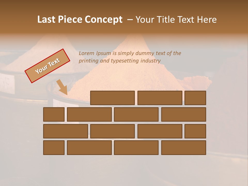 A Group Of Buckets Filled With Different Colored Spices PowerPoint Template