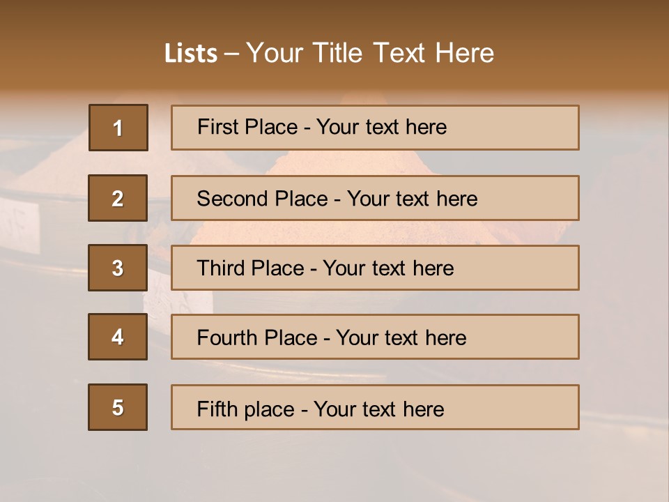 A Group Of Buckets Filled With Different Colored Spices PowerPoint Template