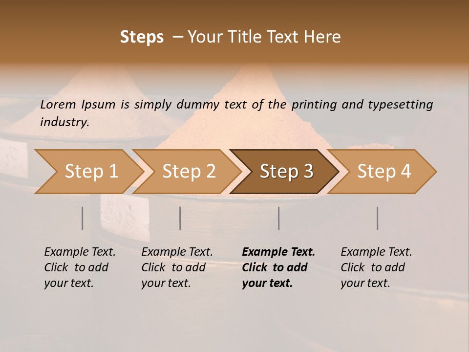 A Group Of Buckets Filled With Different Colored Spices PowerPoint Template