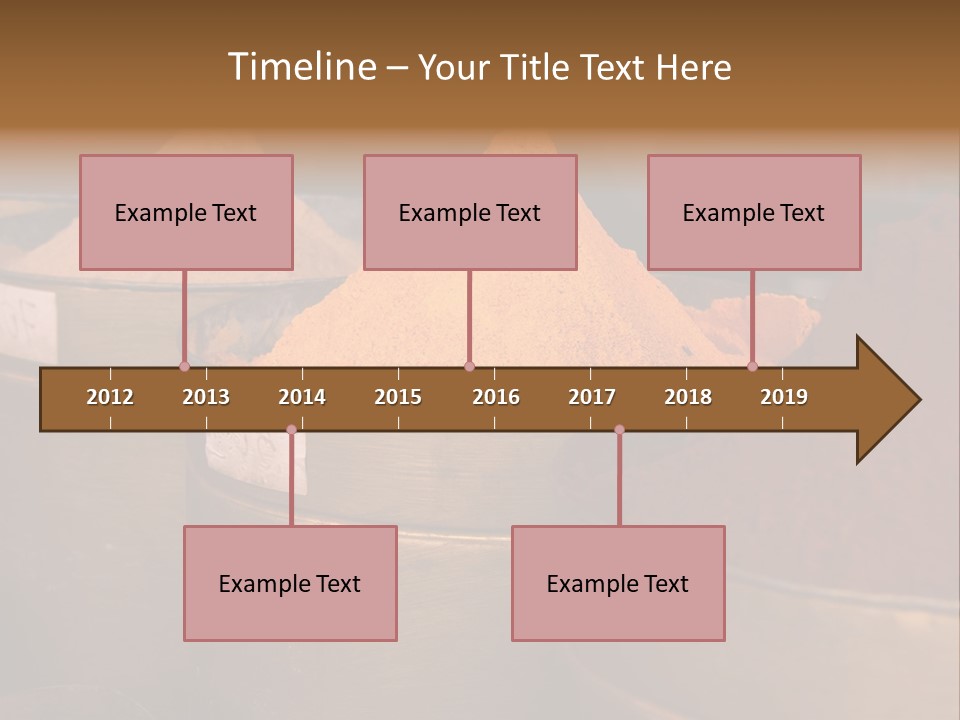 A Group Of Buckets Filled With Different Colored Spices PowerPoint Template
