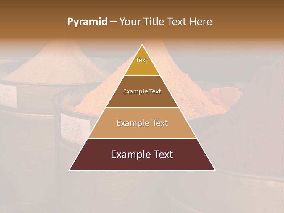 A Group Of Buckets Filled With Different Colored Spices PowerPoint Template