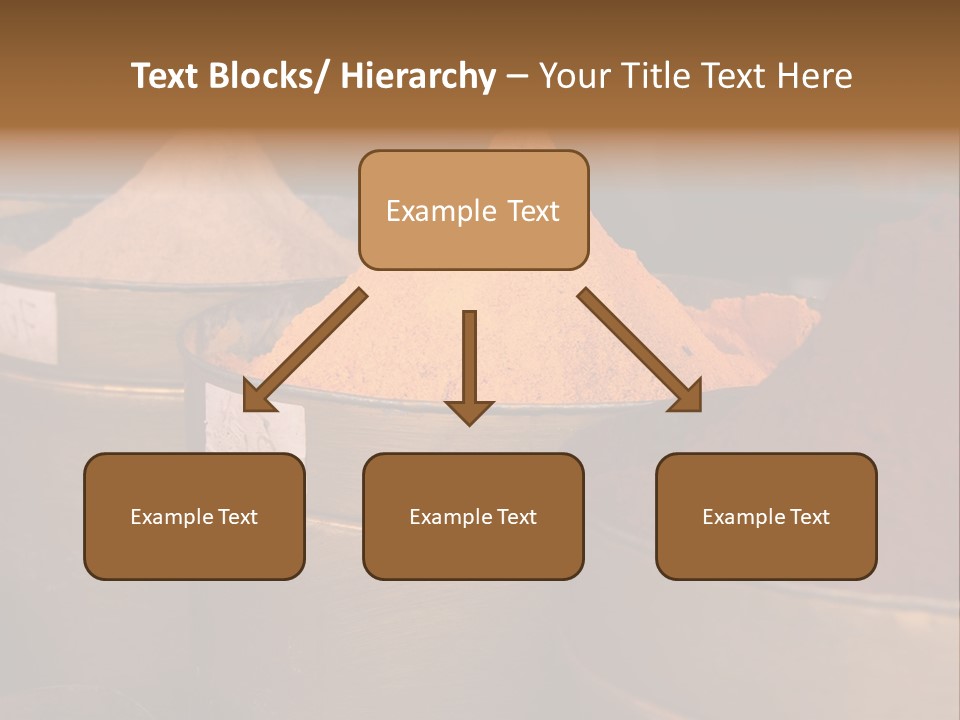 A Group Of Buckets Filled With Different Colored Spices PowerPoint Template