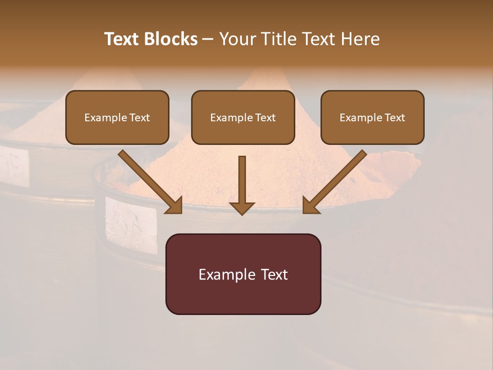 A Group Of Buckets Filled With Different Colored Spices PowerPoint Template