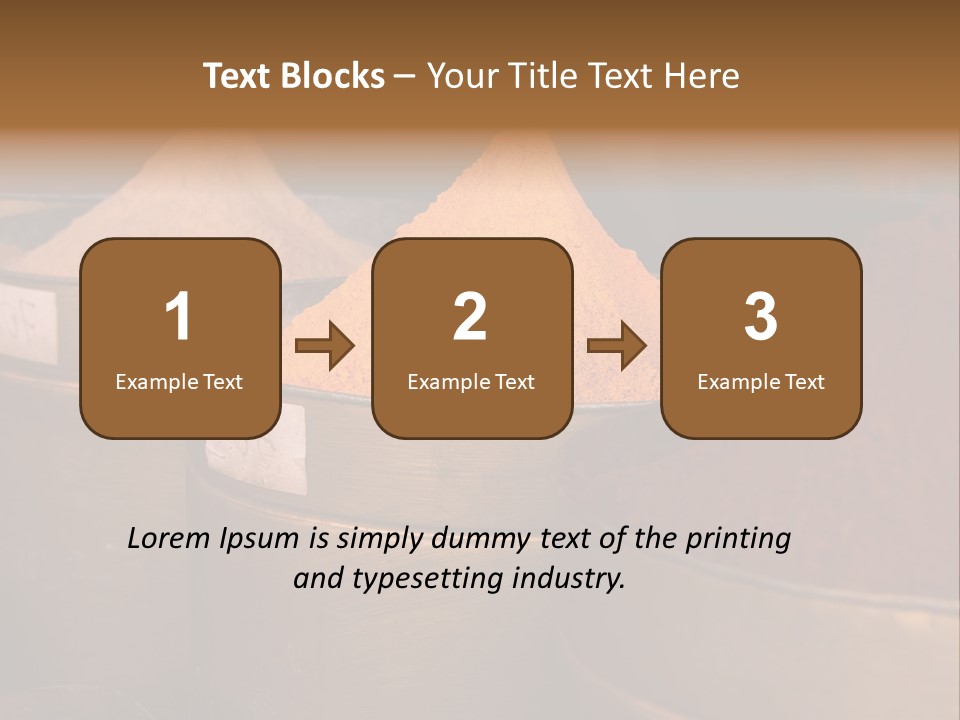 A Group Of Buckets Filled With Different Colored Spices PowerPoint Template