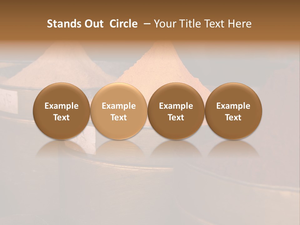 A Group Of Buckets Filled With Different Colored Spices PowerPoint Template