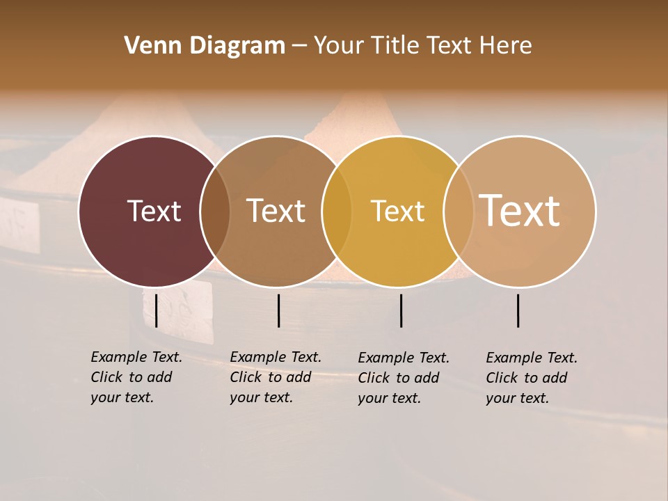 A Group Of Buckets Filled With Different Colored Spices PowerPoint Template