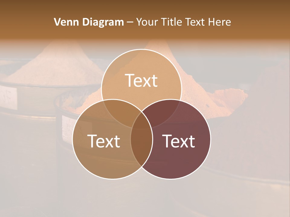 A Group Of Buckets Filled With Different Colored Spices PowerPoint Template