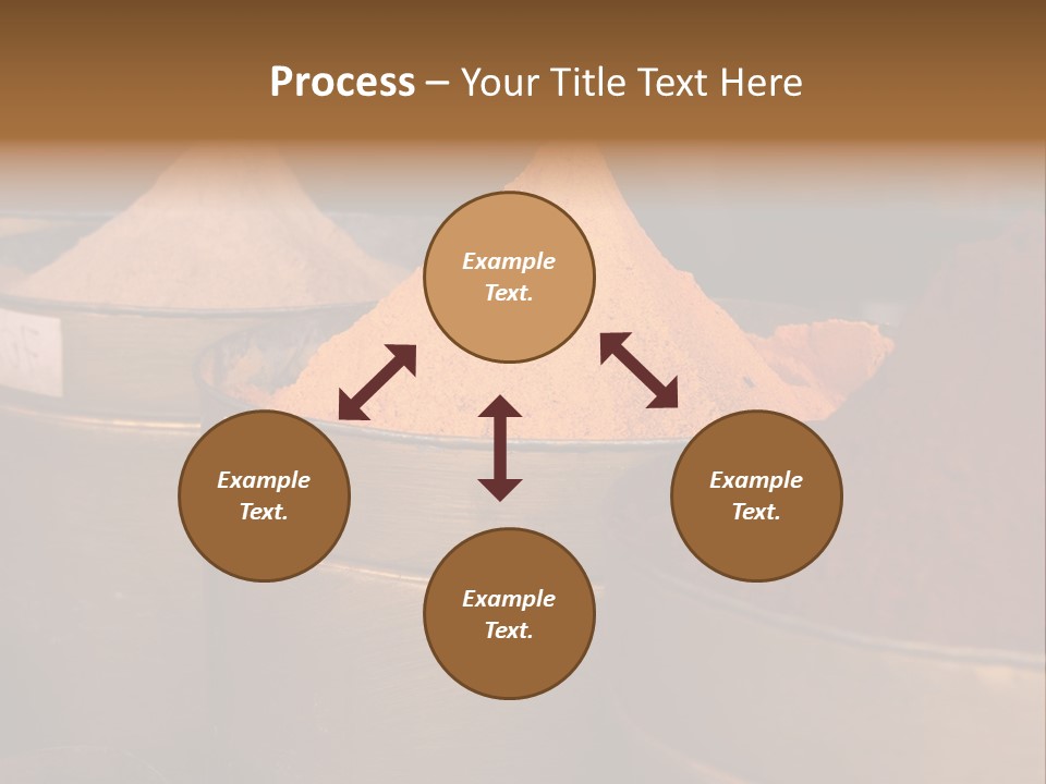 A Group Of Buckets Filled With Different Colored Spices PowerPoint Template