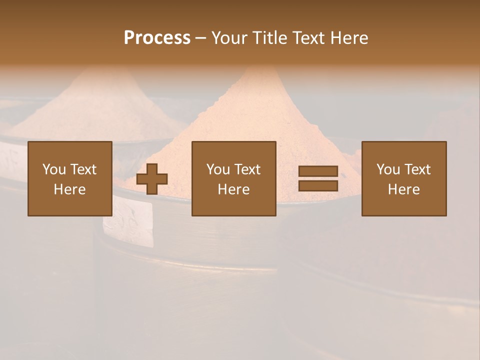 A Group Of Buckets Filled With Different Colored Spices PowerPoint Template