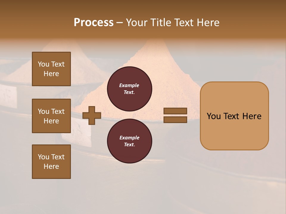 A Group Of Buckets Filled With Different Colored Spices PowerPoint Template