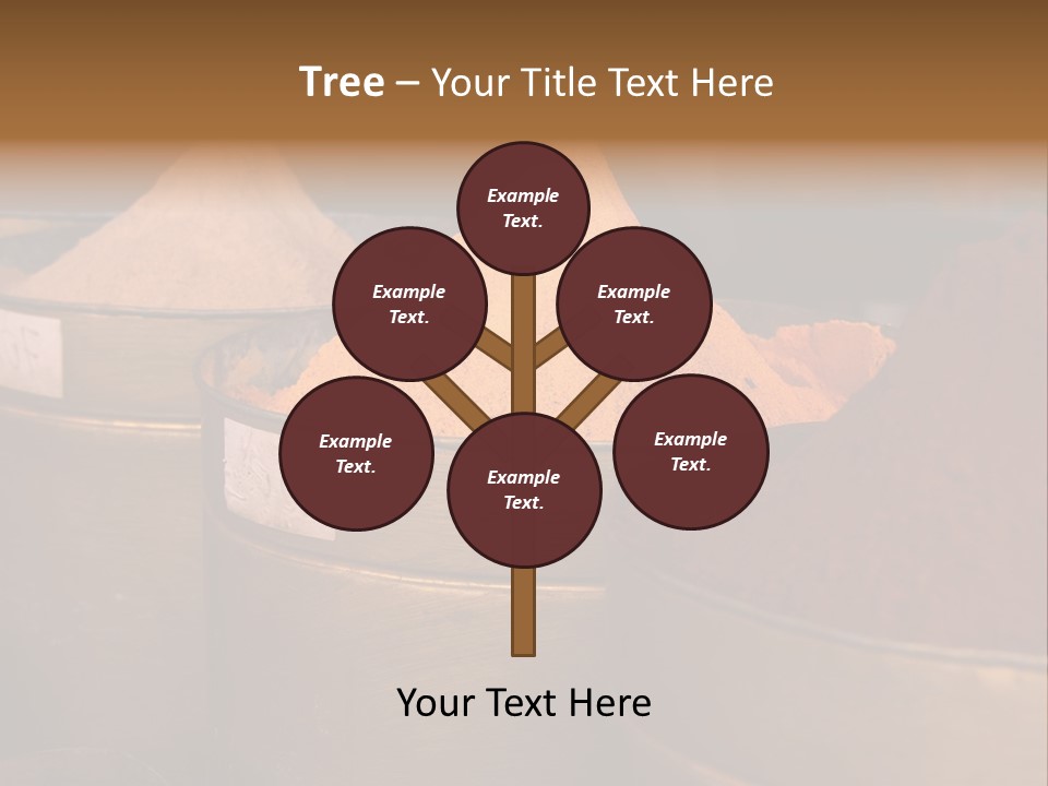 A Group Of Buckets Filled With Different Colored Spices PowerPoint Template