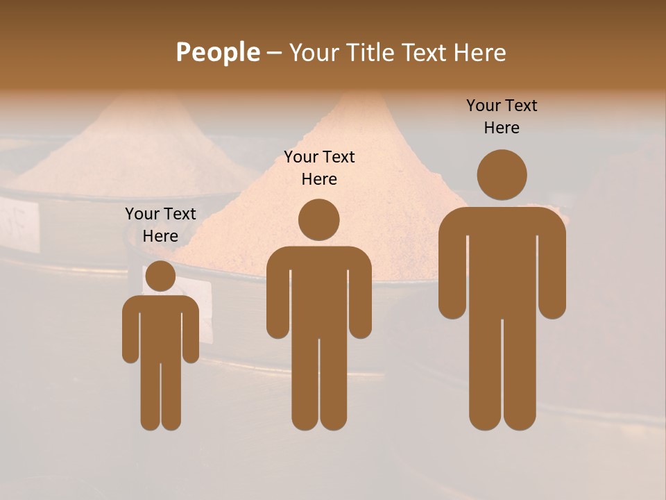 A Group Of Buckets Filled With Different Colored Spices PowerPoint Template