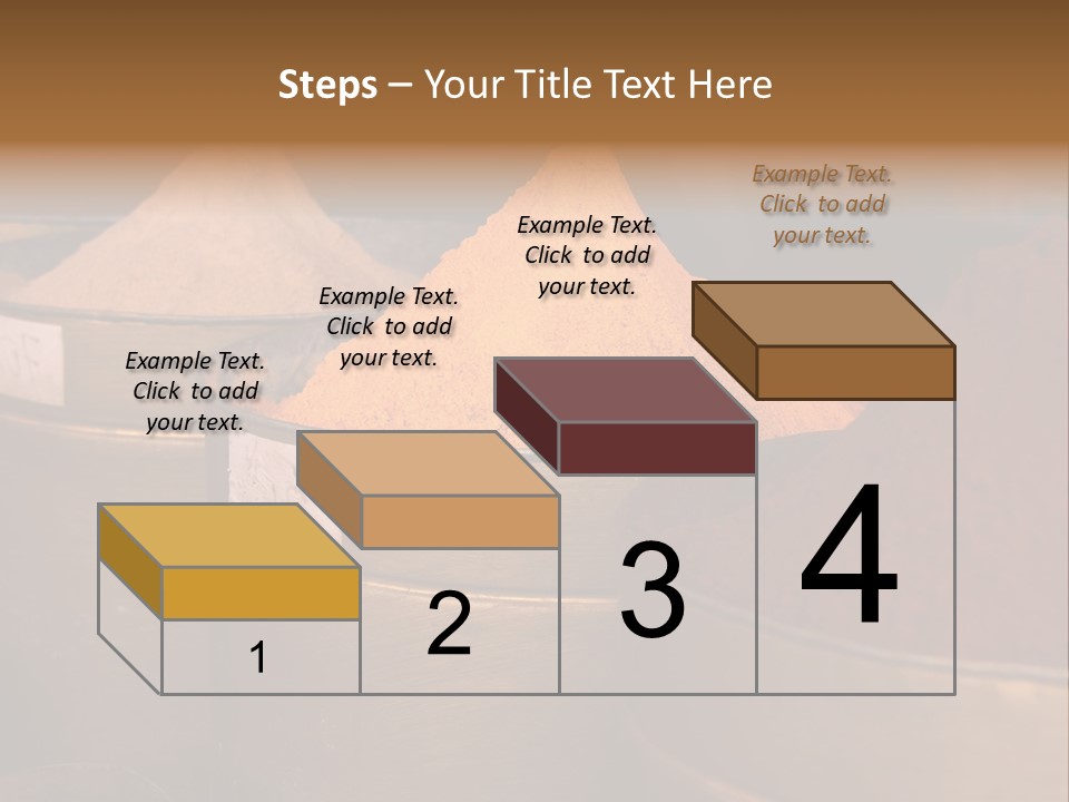 A Group Of Buckets Filled With Different Colored Spices PowerPoint Template