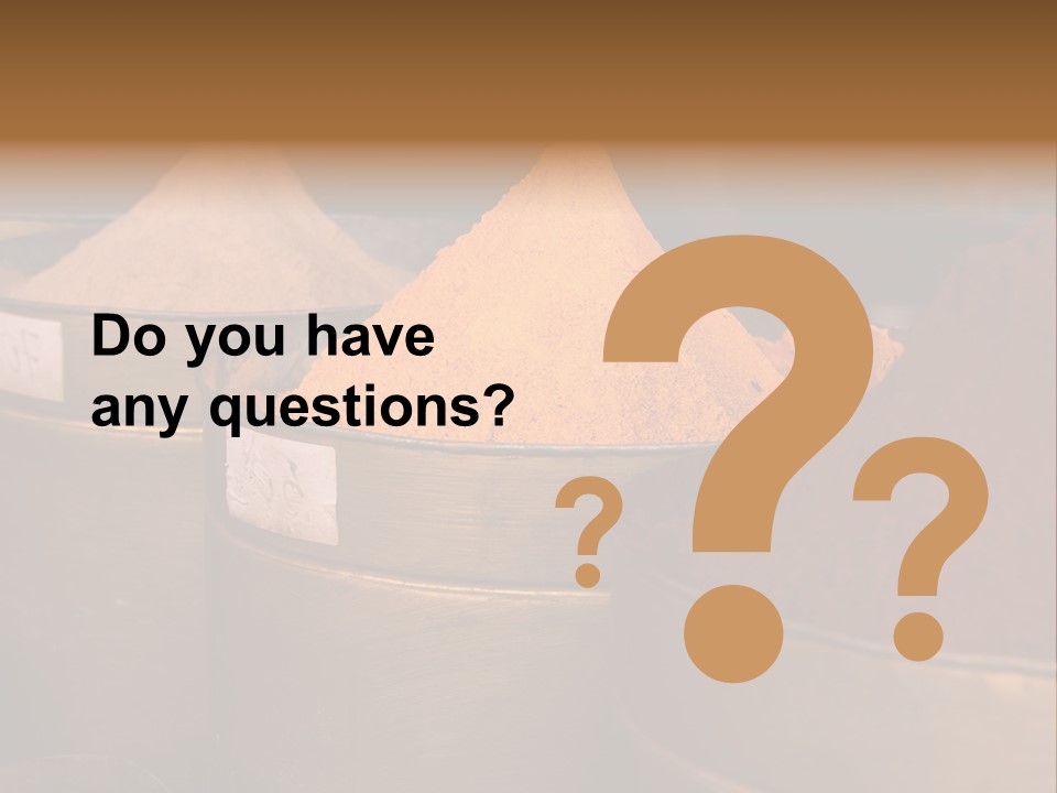 A Group Of Buckets Filled With Different Colored Spices PowerPoint Template