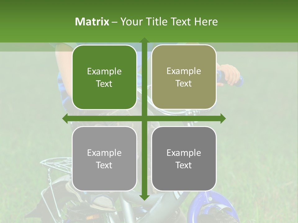 A Young Boy Is Riding A Bike In The Grass PowerPoint Template