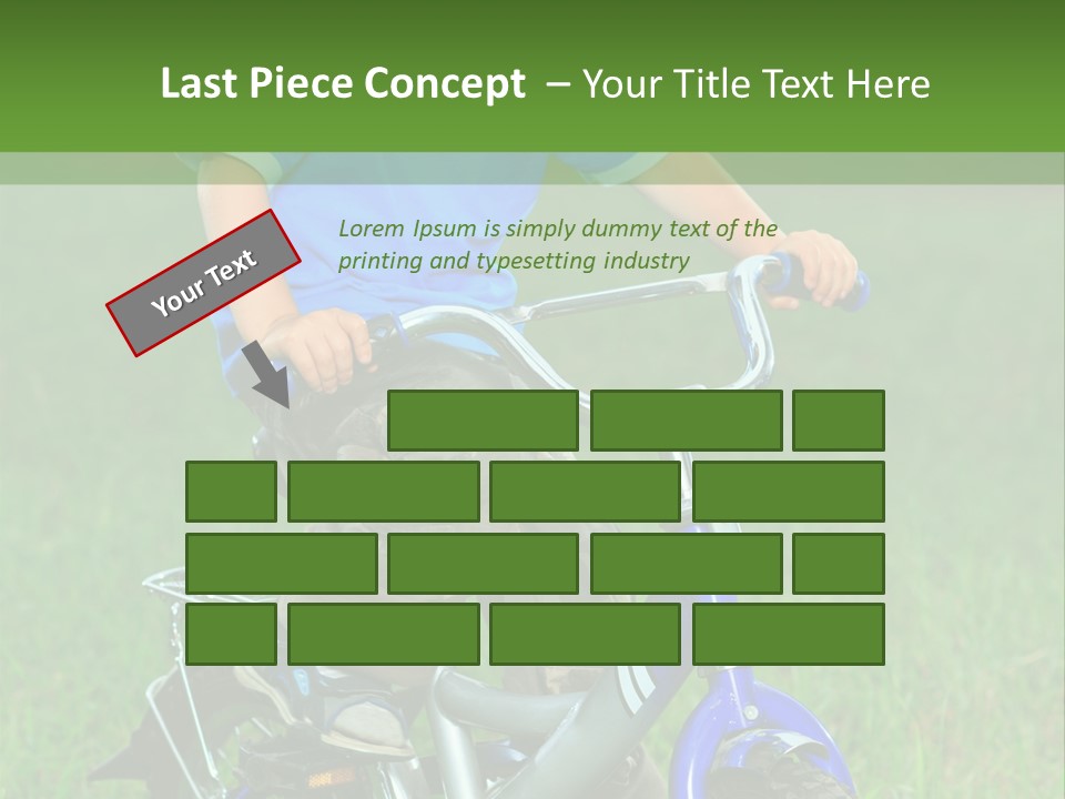 A Young Boy Is Riding A Bike In The Grass PowerPoint Template