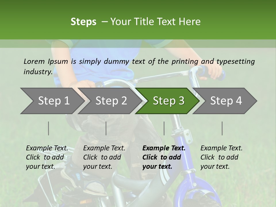 A Young Boy Is Riding A Bike In The Grass PowerPoint Template