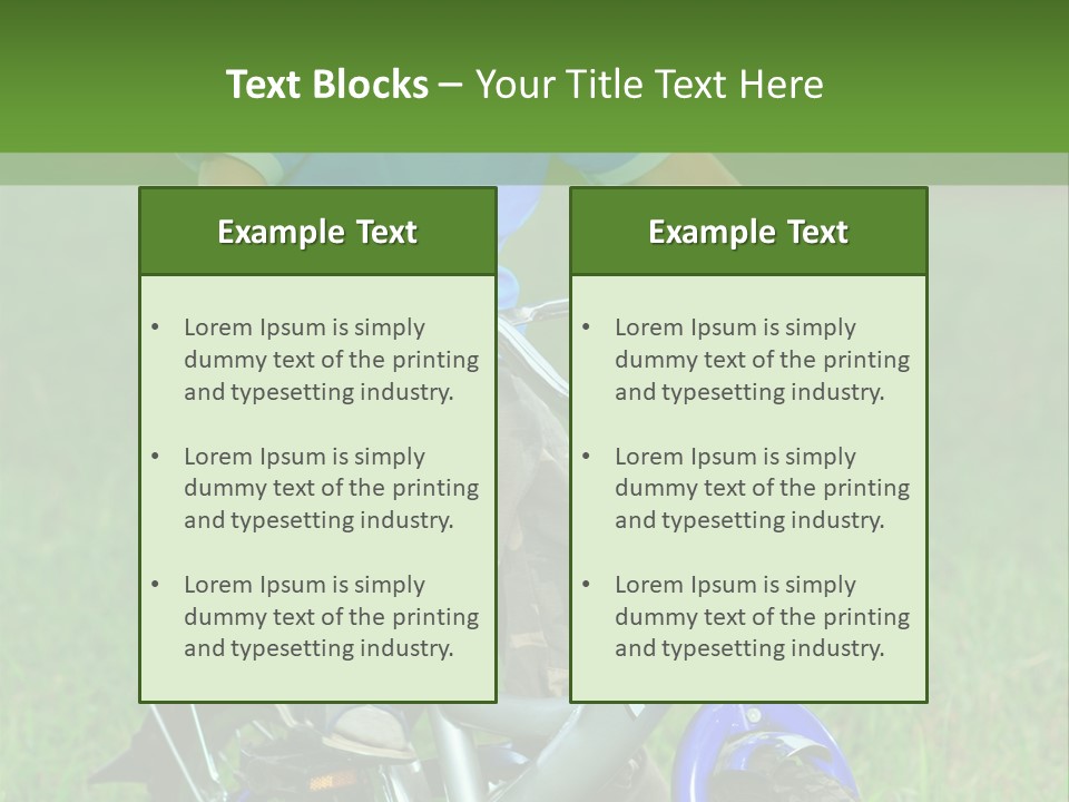 A Young Boy Is Riding A Bike In The Grass PowerPoint Template