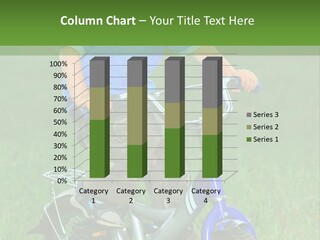 A Young Boy Is Riding A Bike In The Grass PowerPoint Template