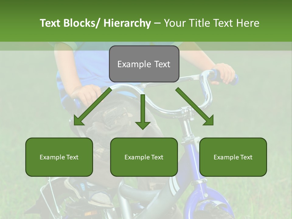 A Young Boy Is Riding A Bike In The Grass PowerPoint Template