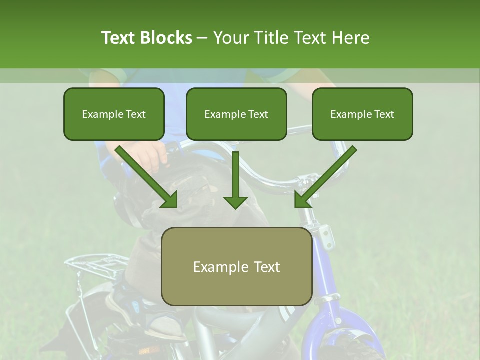 A Young Boy Is Riding A Bike In The Grass PowerPoint Template