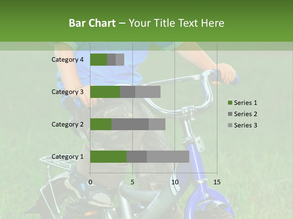 A Young Boy Is Riding A Bike In The Grass PowerPoint Template