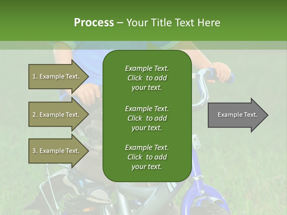 A Young Boy Is Riding A Bike In The Grass PowerPoint Template