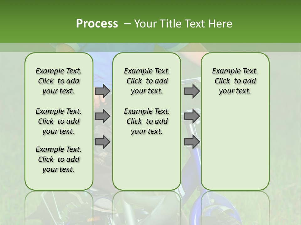A Young Boy Is Riding A Bike In The Grass PowerPoint Template