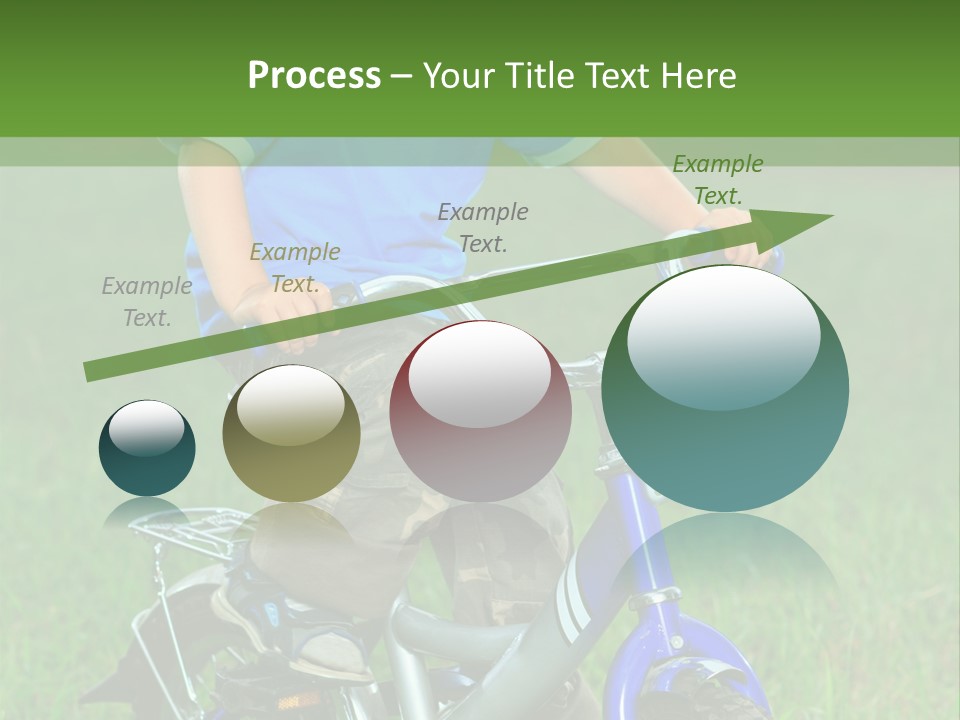 A Young Boy Is Riding A Bike In The Grass PowerPoint Template