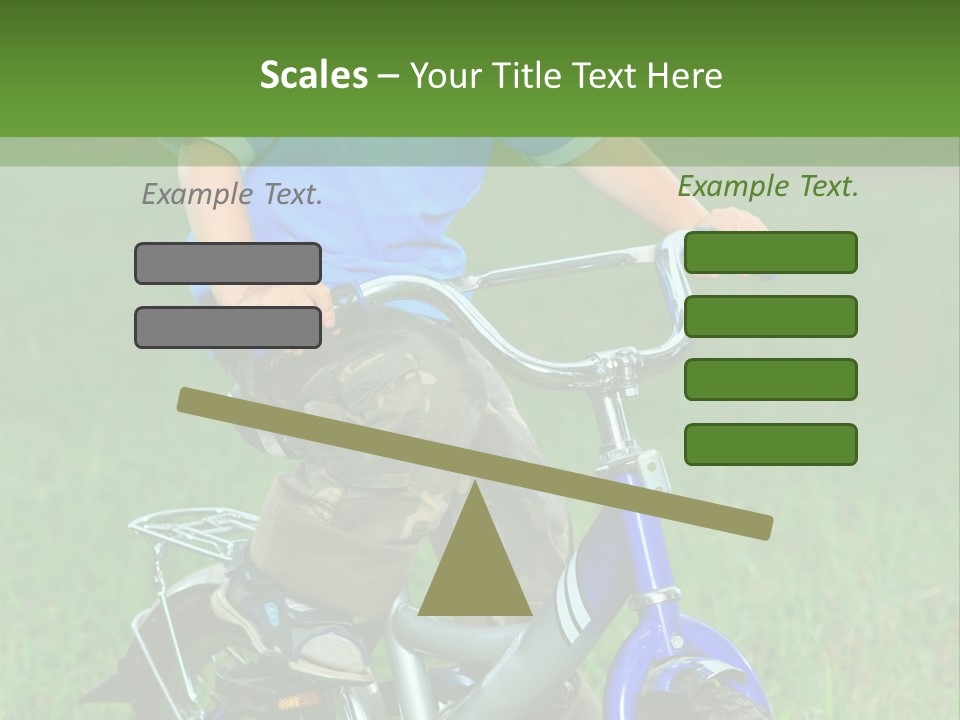 A Young Boy Is Riding A Bike In The Grass PowerPoint Template