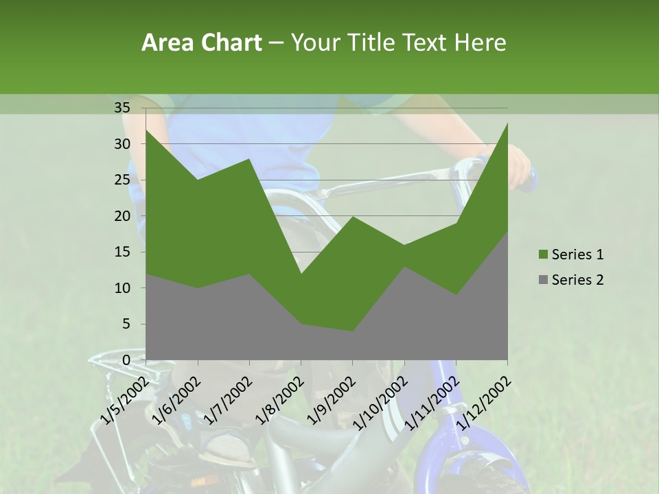 A Young Boy Is Riding A Bike In The Grass PowerPoint Template