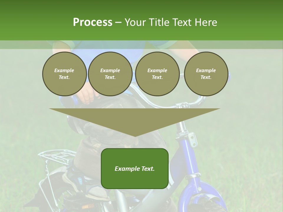 A Young Boy Is Riding A Bike In The Grass PowerPoint Template