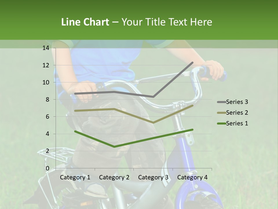 A Young Boy Is Riding A Bike In The Grass PowerPoint Template