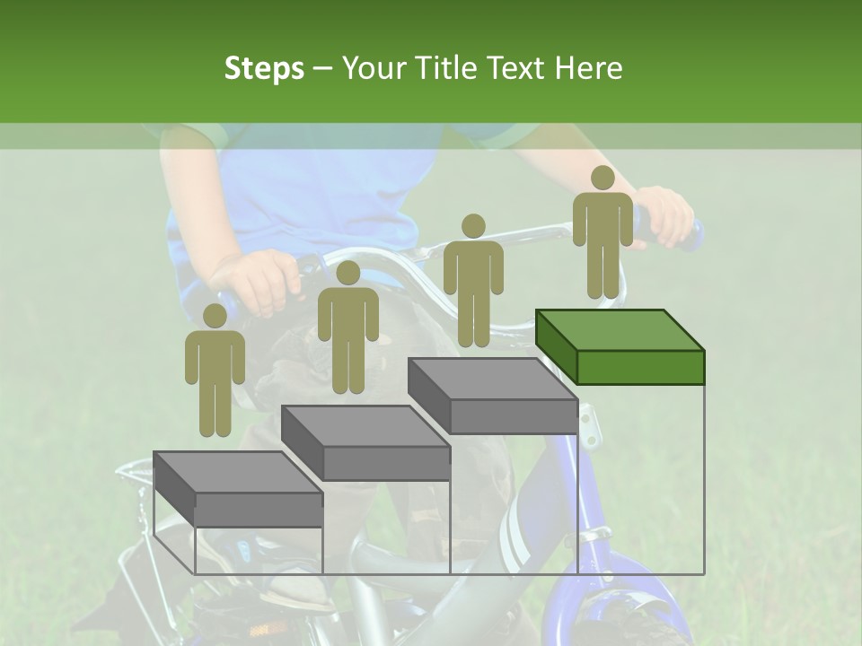 A Young Boy Is Riding A Bike In The Grass PowerPoint Template