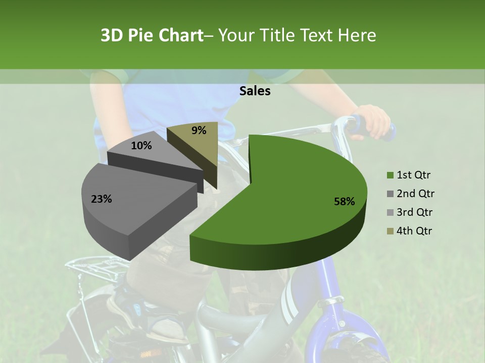 A Young Boy Is Riding A Bike In The Grass PowerPoint Template